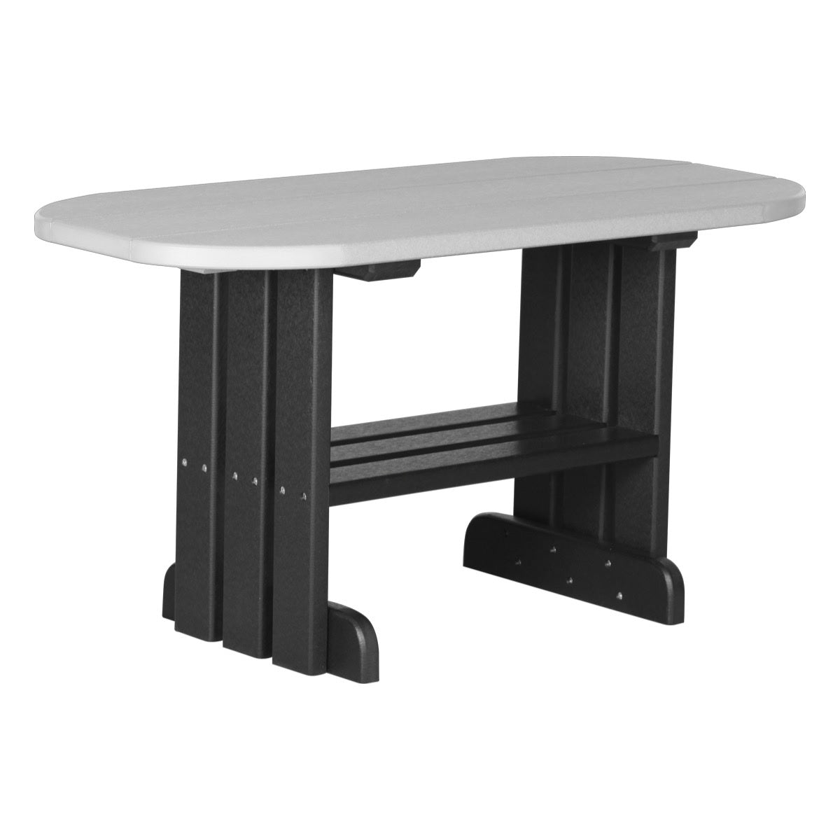 This is the Dove Gray and Black colored coffee table on a white background.