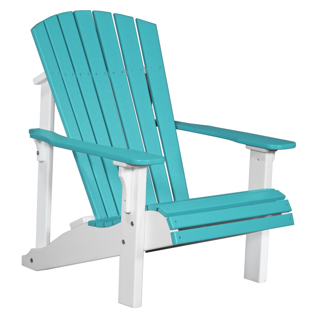 This is the Aruba Blue and White colored Adirondack chair on a white background.