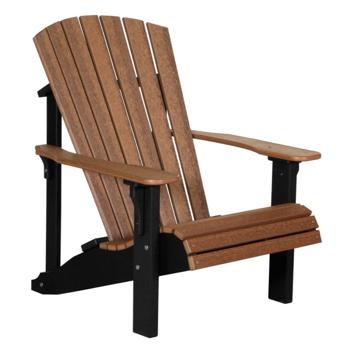 This is the Antique Mahogany and Black colored Adirondack chair on a white background.