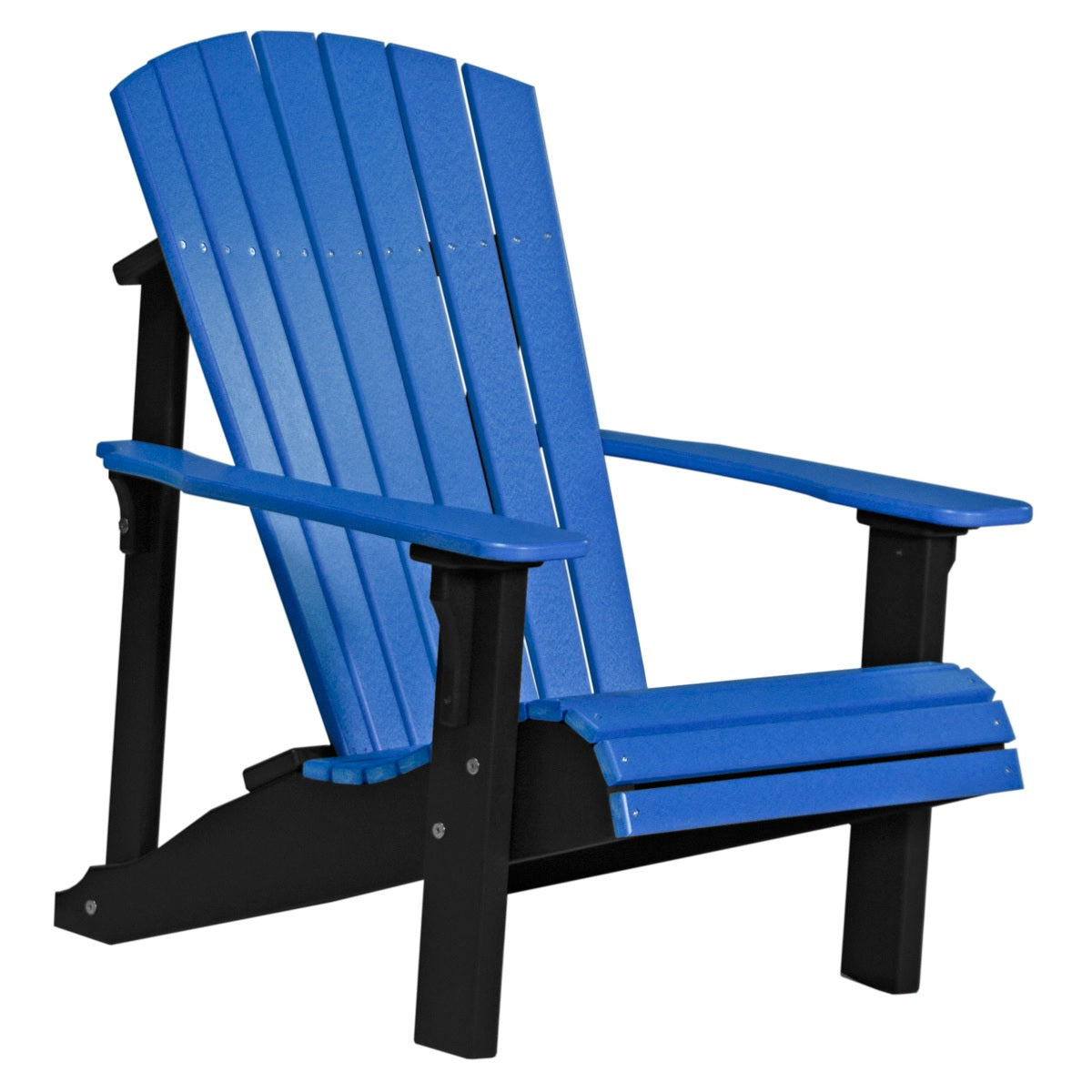 This is the Blue and Black colored Adirondack chair on a white background.