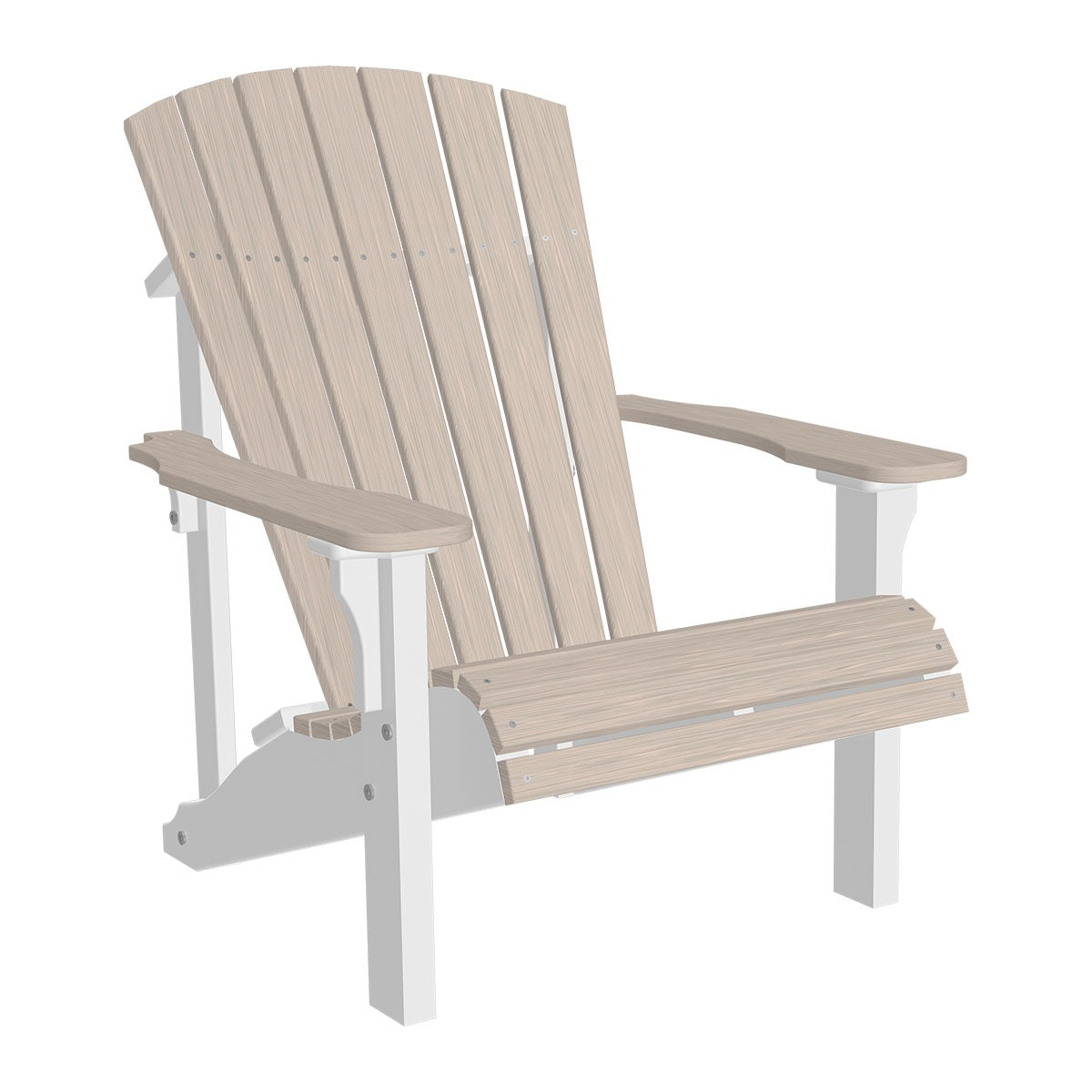 This is the Birch and White colored Adirondack chair on a white background.