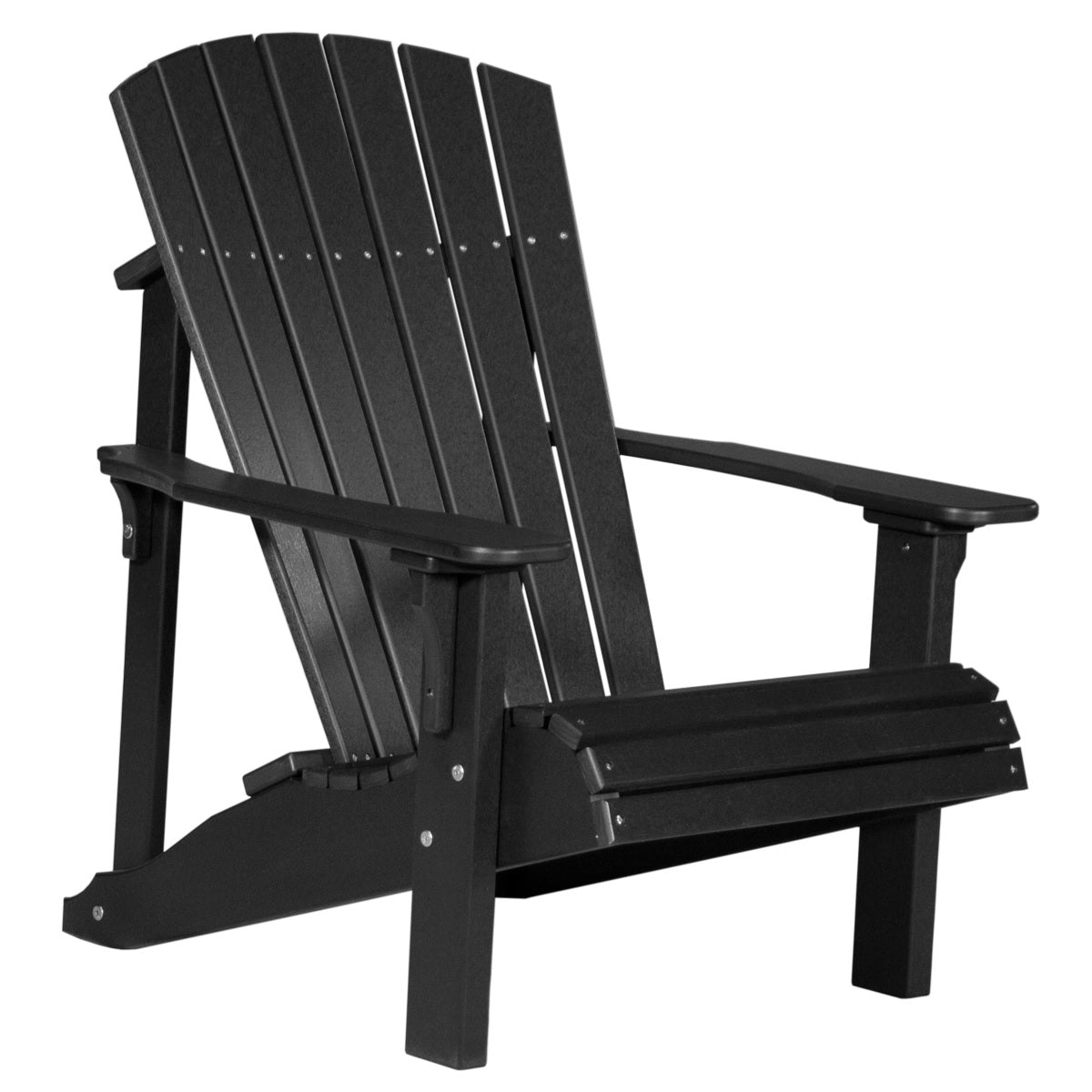 This is a Black colored Adirondack chair on a white background.