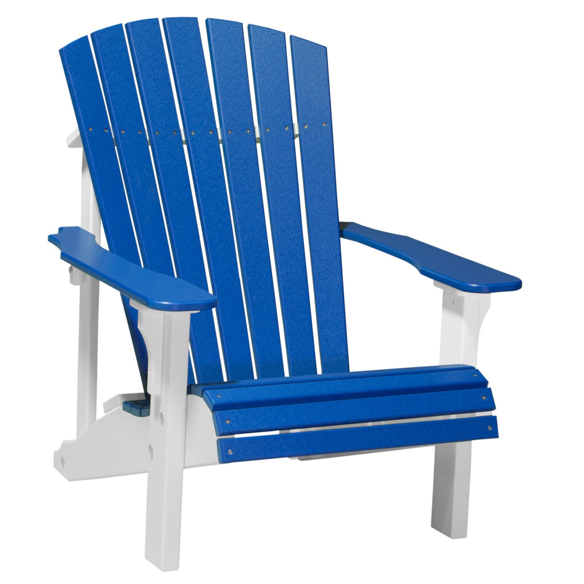 This is the Blue and White colored Adirondack chair on a white background.