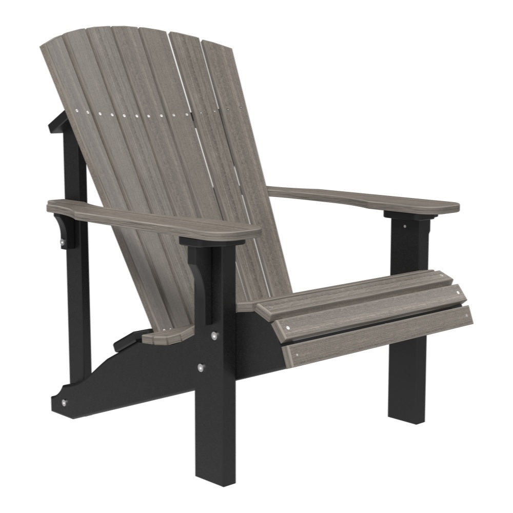 This is the Coastal Gray and Black colored Adirondack chair on a white background.