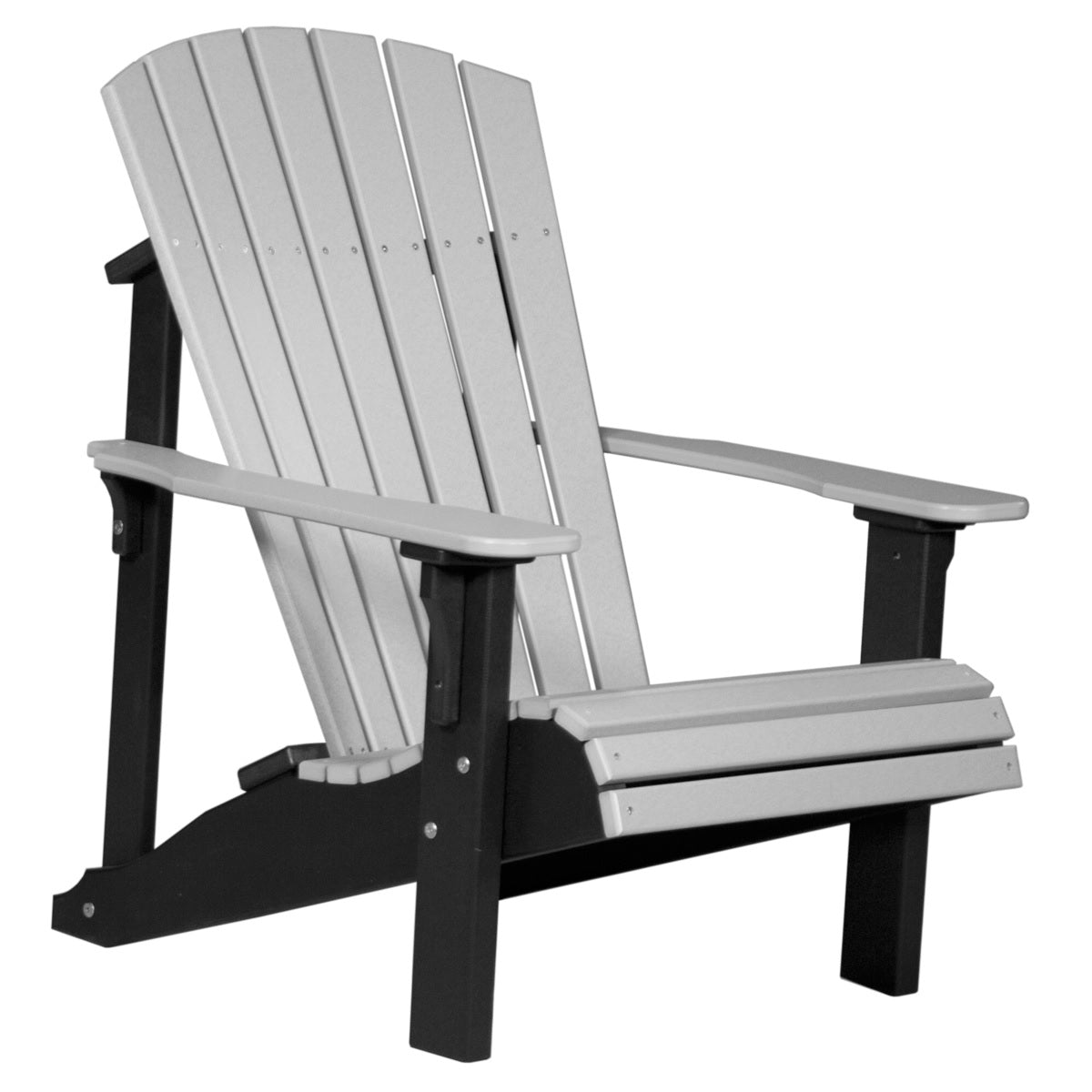 This is the Dove Gray and Black colored Adirondack chair on a white background.