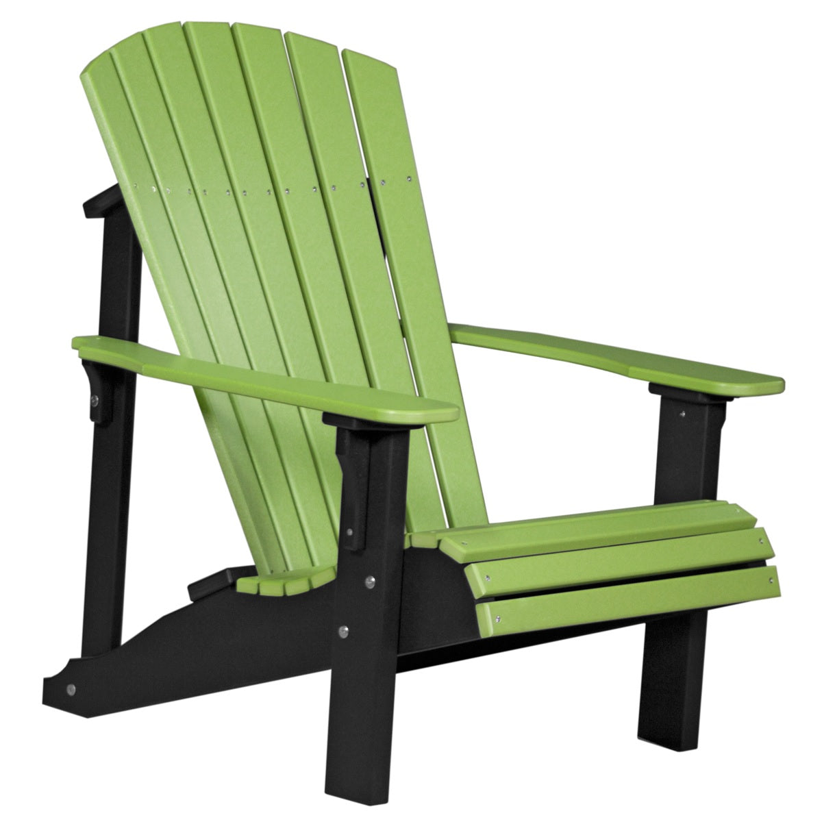 This is the Lime Green and Black colored Adirondack chair on a white background.