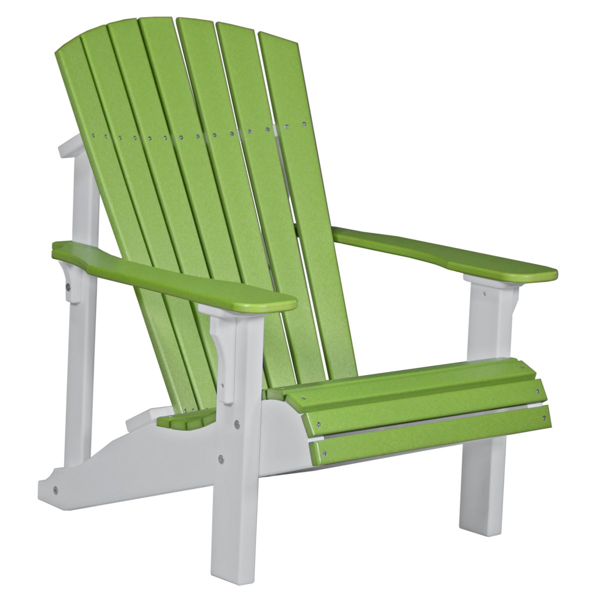 This is the Lime Green and White colored Adirondack chair on a white background.