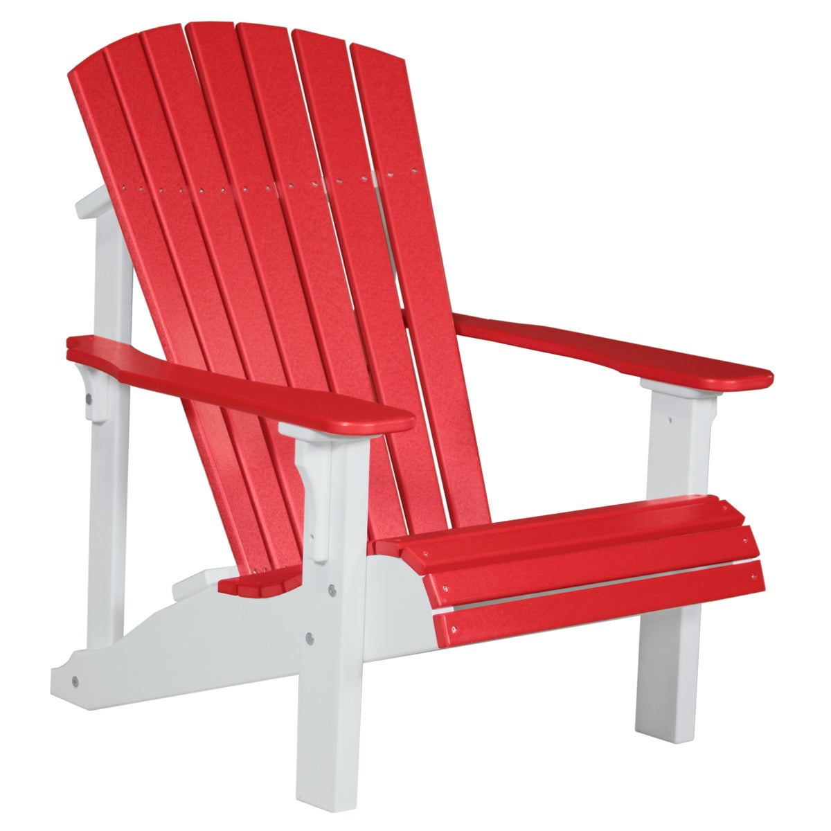 This is the Red and White colored Adirondack chair on a white background.