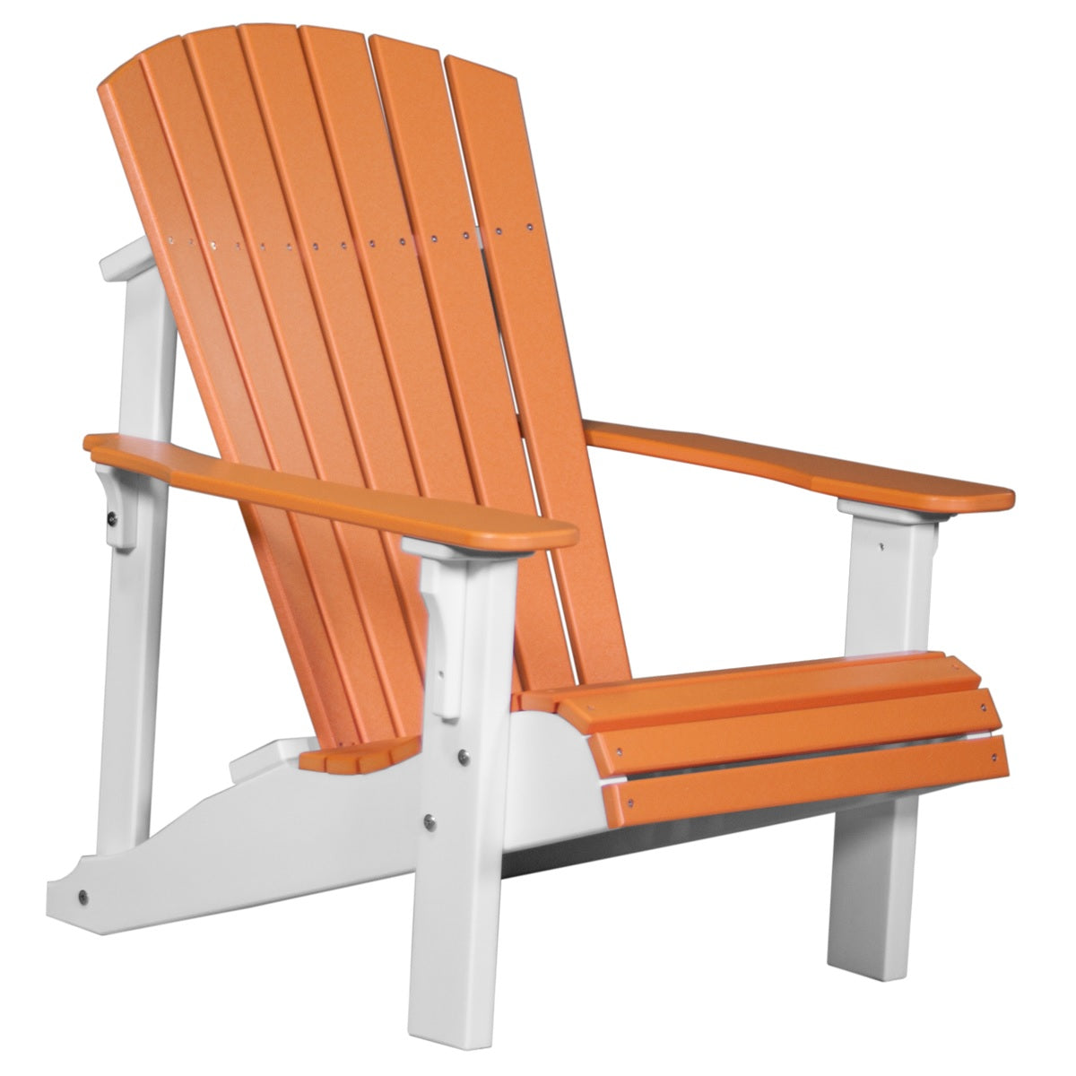 This is the Tangerine and White colored Adirondack chair on a white background.
