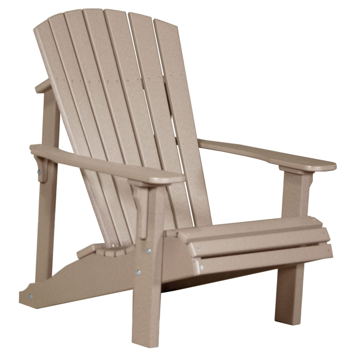 This is the Weatherwood colored Adirondack chair on a white background.