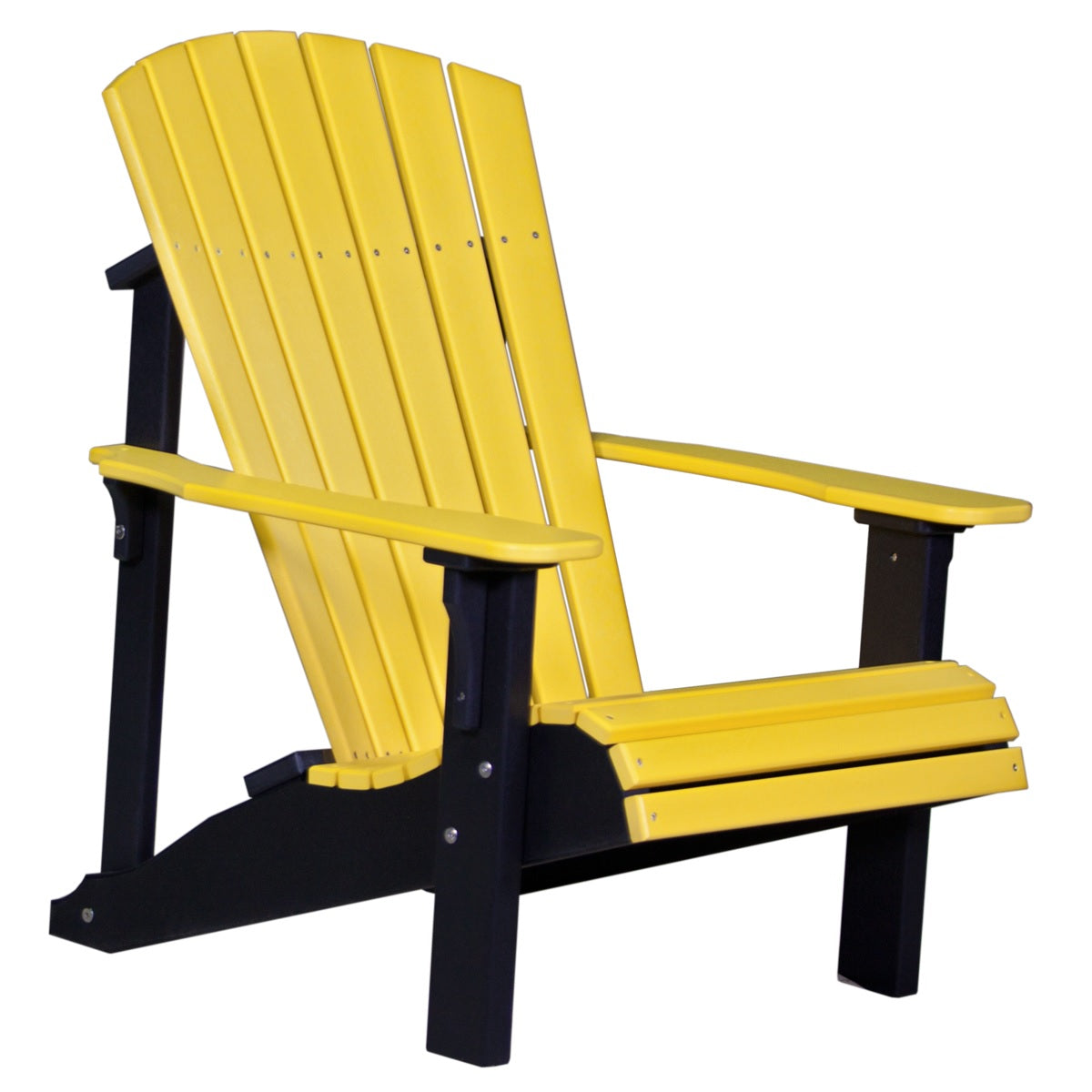This is the Yellow and Black colored Adirondack chair on a white background.