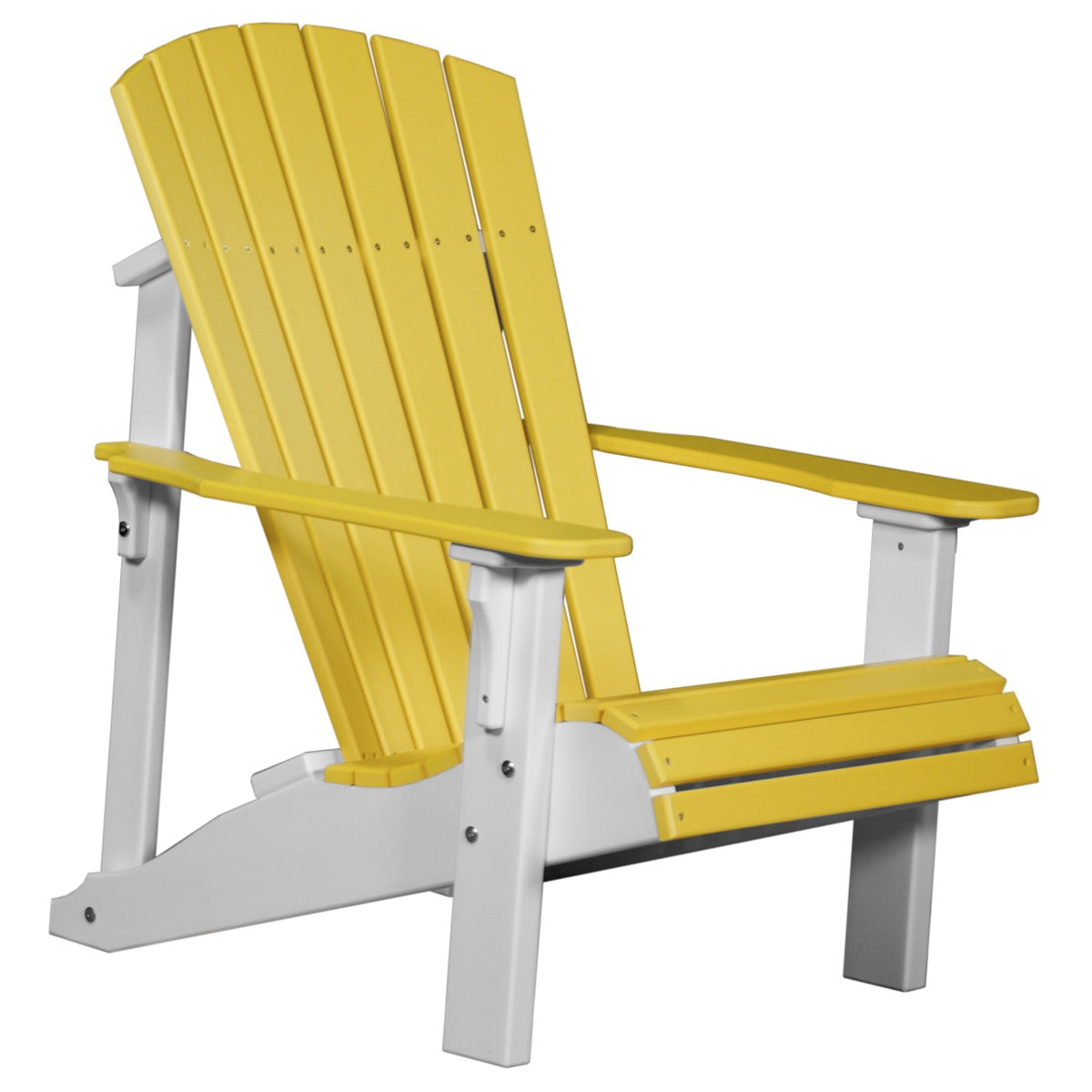 This is the Yellow and White colored Adirondack chair on a white background.