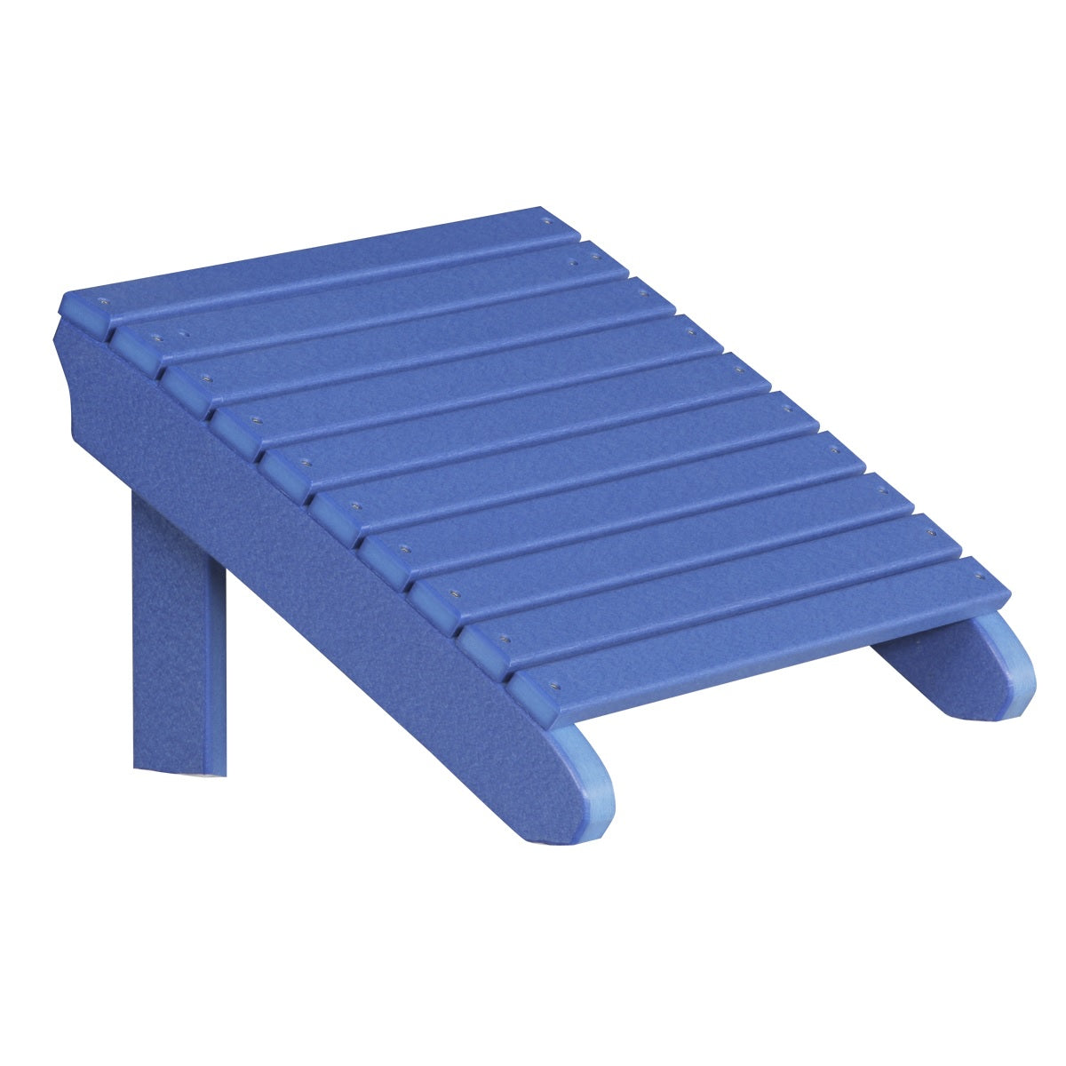 This is the Blue colored Adirondack footrest on a white background.