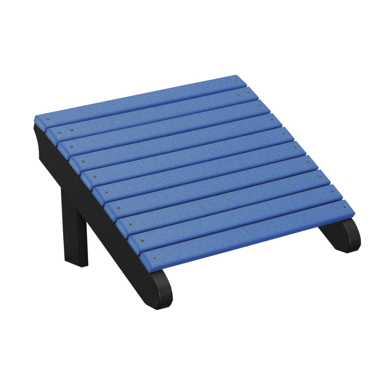 This is the Blue and Black colored Adirondack footrest on a white background.