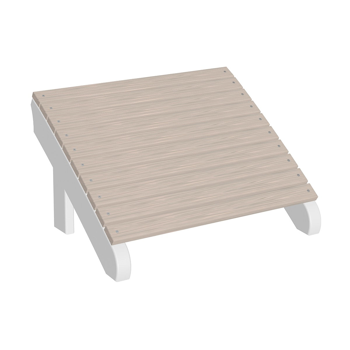 This is the Birch and White colored Adirondack footrest on a white background.