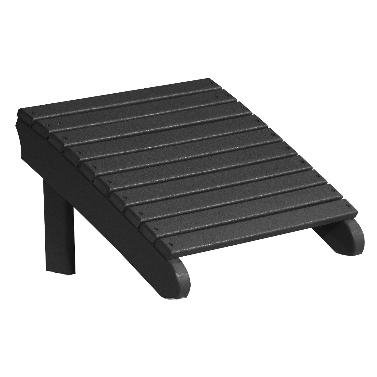 This is the Black colored Adirondack footrest on a white background.