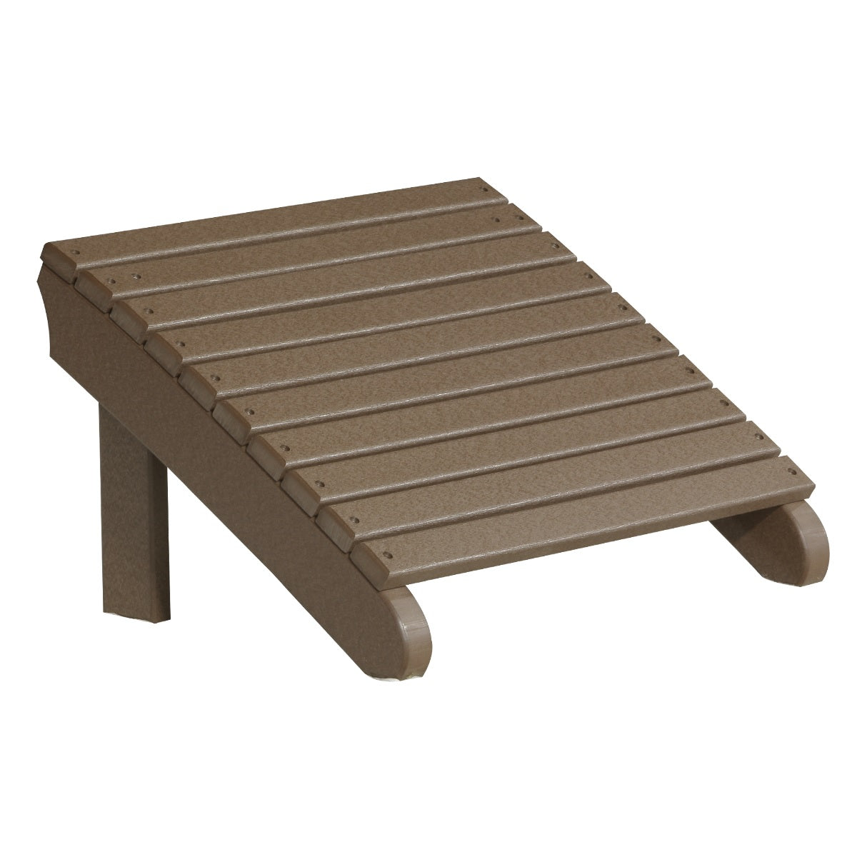This is the Chestnut Brown colored Adirondack footrest on a white background.