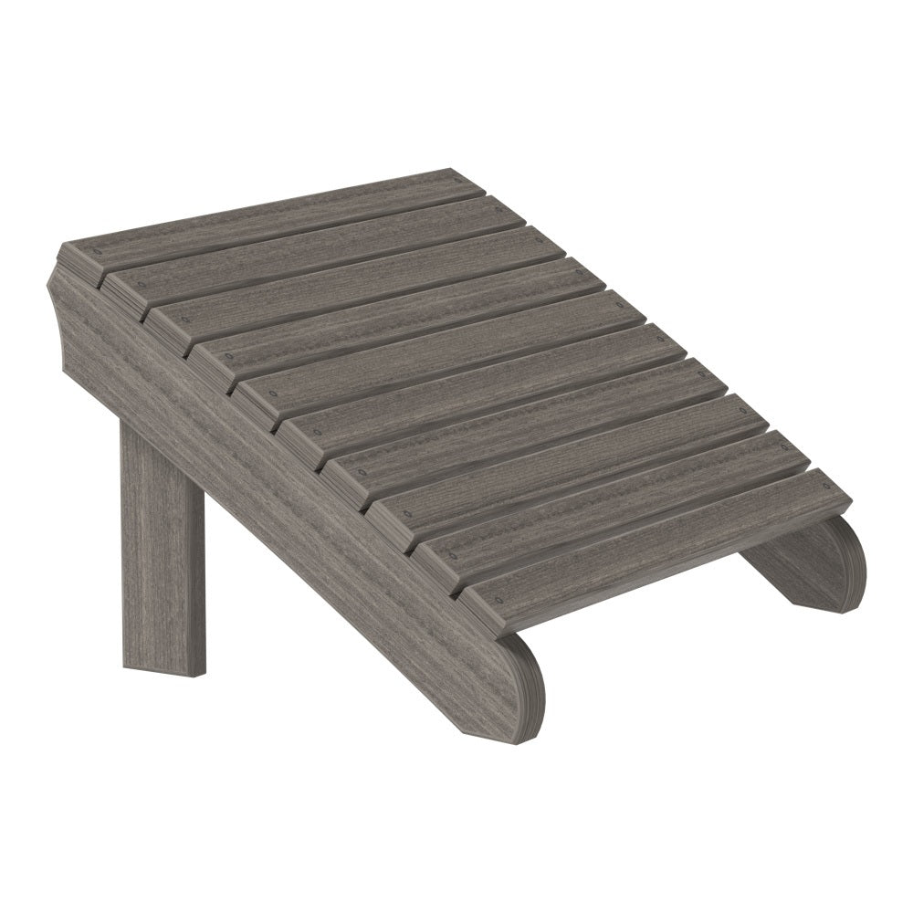 This is the Coastal Gray colored Adirondack footrest on a white background.