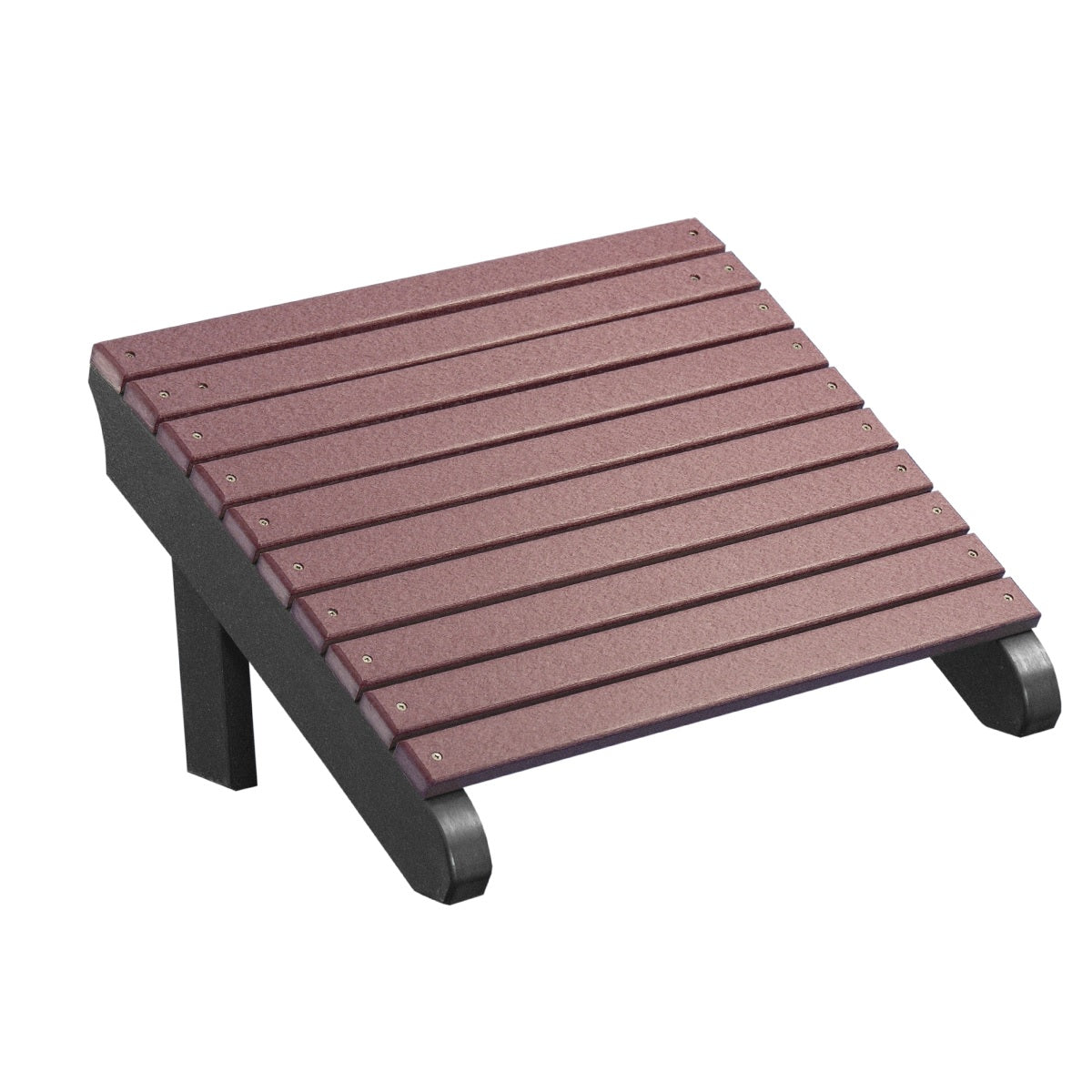 This is the Cherrywood and Black colored Adirondack footrest on a white background.