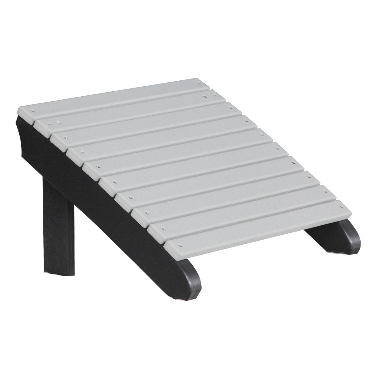This is the Dove Gray and Black colored Adirondack footrest on a white background.