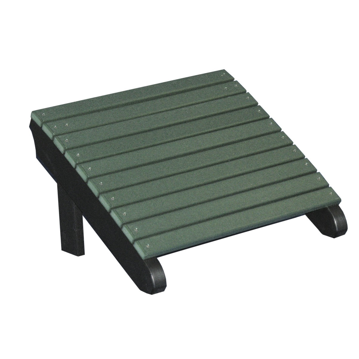 This is the Green and Black colored Adirondack footrest on a white background.