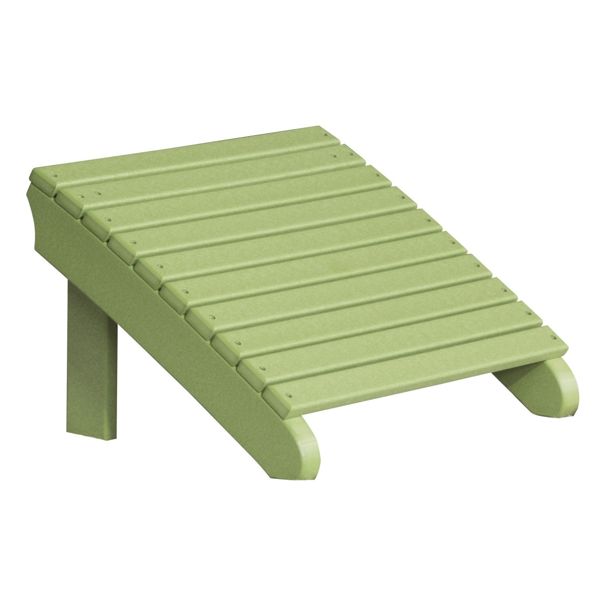 This is the Lime Green colored Adirondack footrest on a white background.