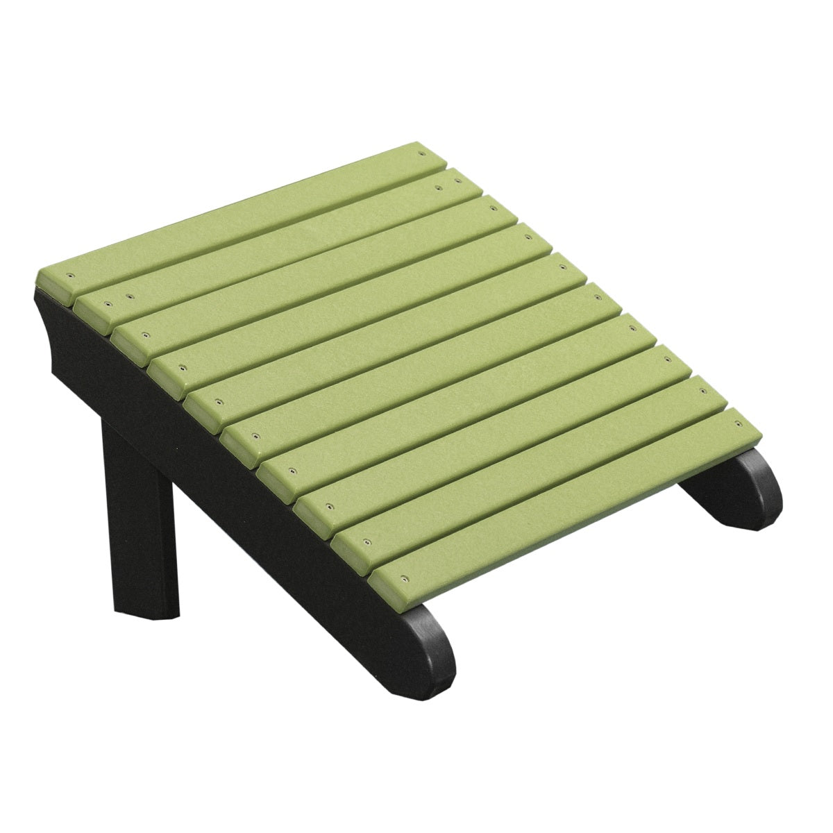This is the Lime Green and Black colored Adirondack footrest on a white background.