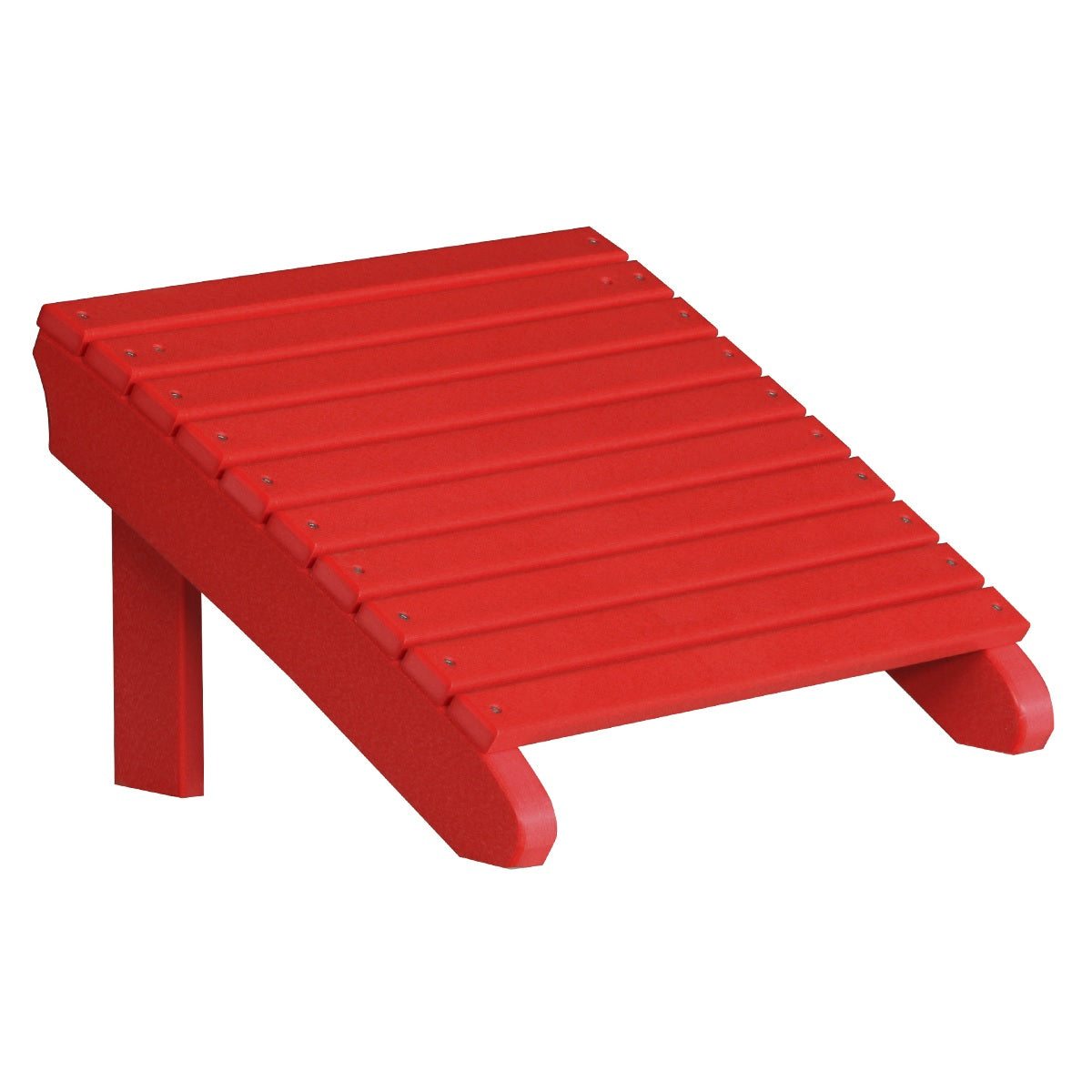This is the Red colored Adirondack footrest on a white background.