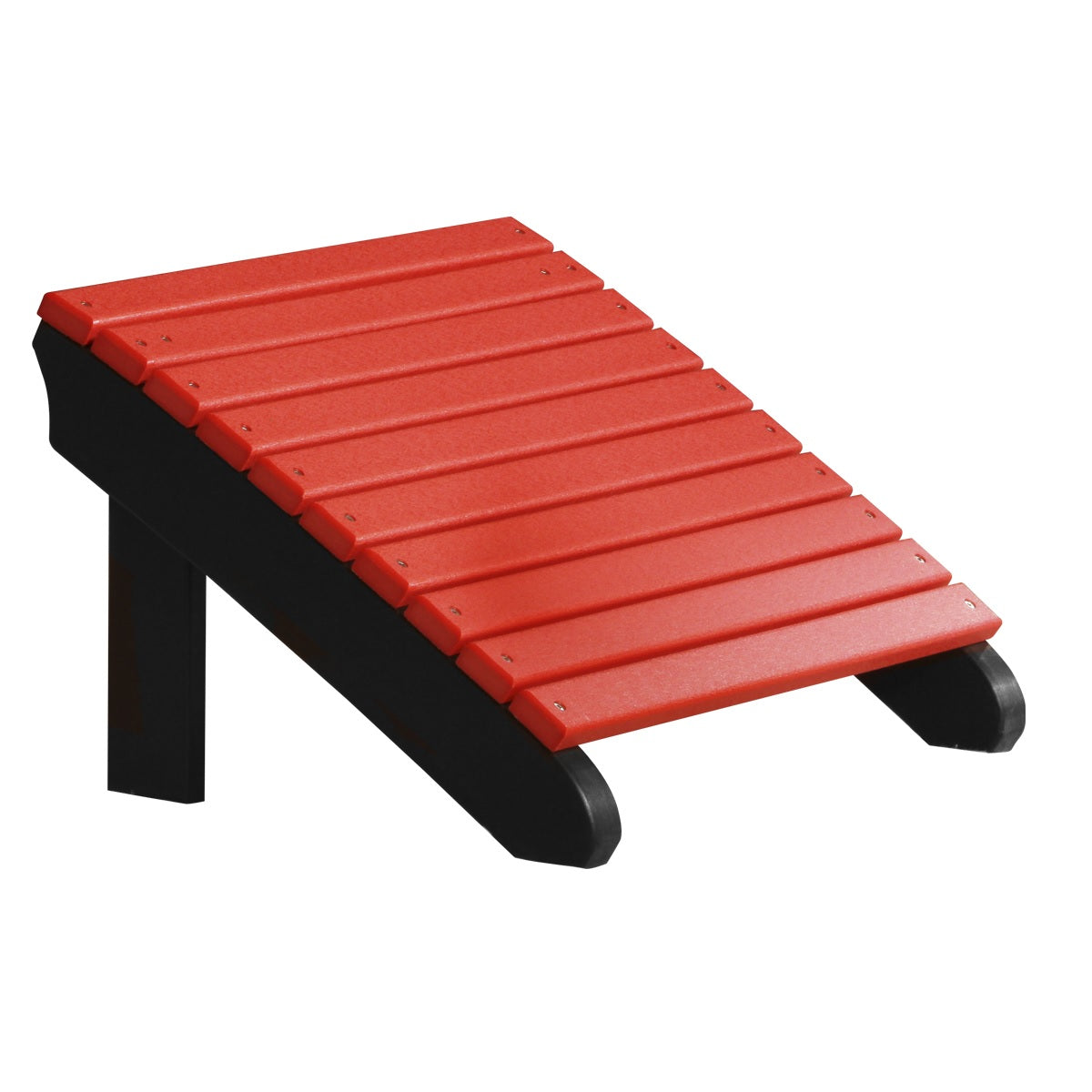 This is the Red and Black colored Adirondack footrest on a white background.