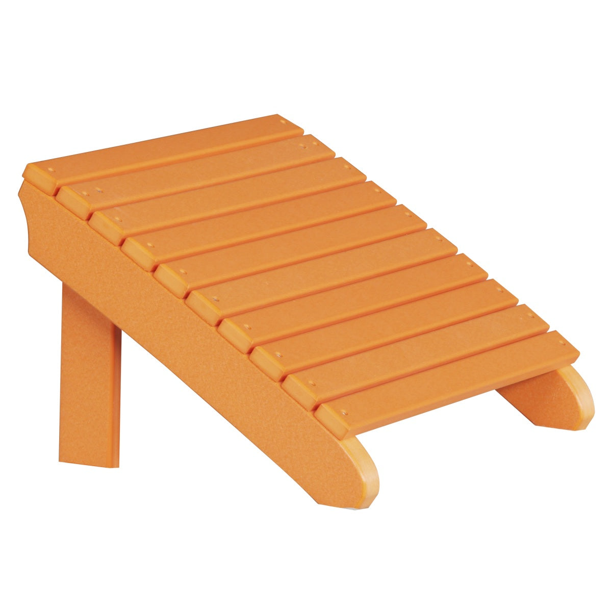 This is the Tangerine colored Adirondack footrest on a white background.
