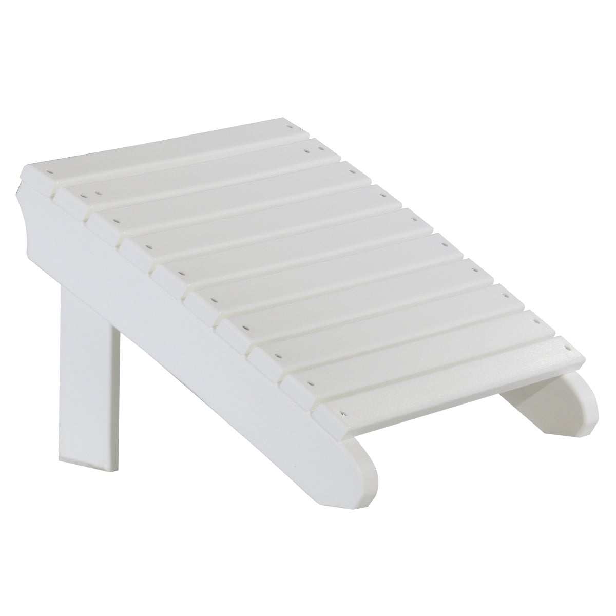 This is the White colored Adirondack footrest on a white background.