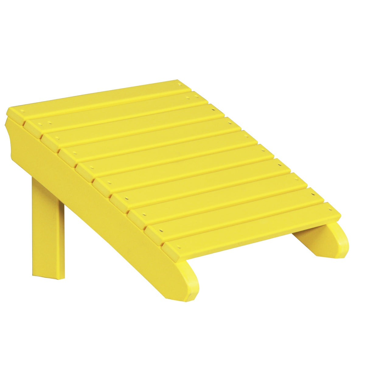 This is the Yellow colored Adirondack footrest on a white background.