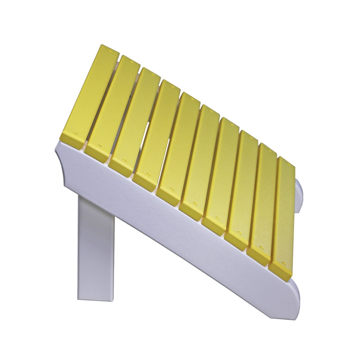 This is the Yellow and White colored Adirondack footrest on a white background.