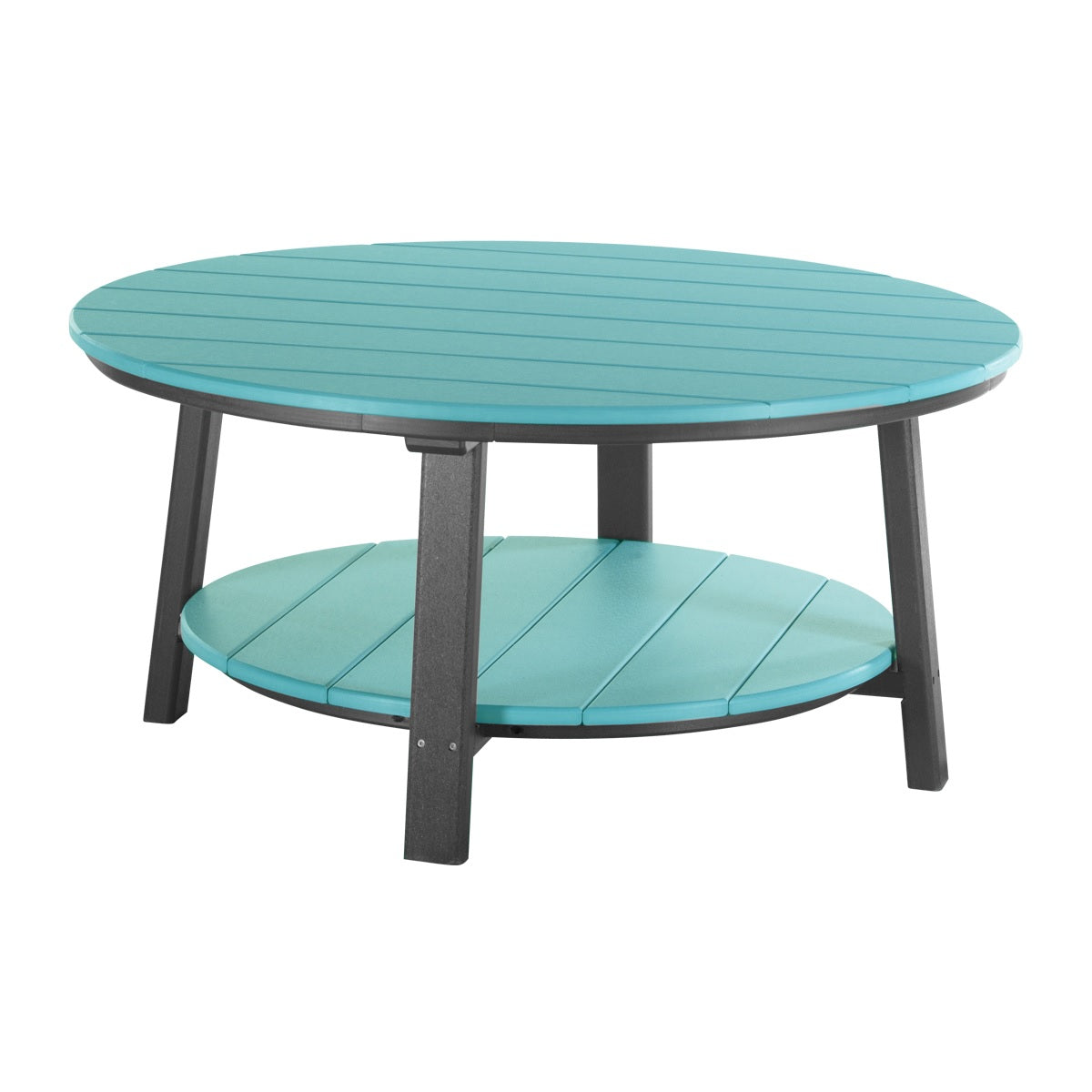 This is the Aruba Blue and Black colored conversation table on a white background.