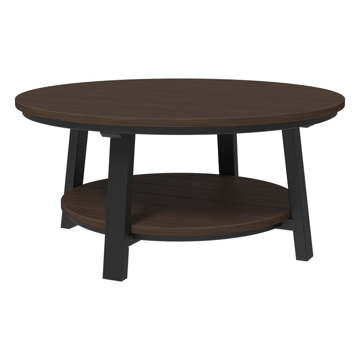 This is the Brazilian Walnut and Black colored conversation table on a white background.