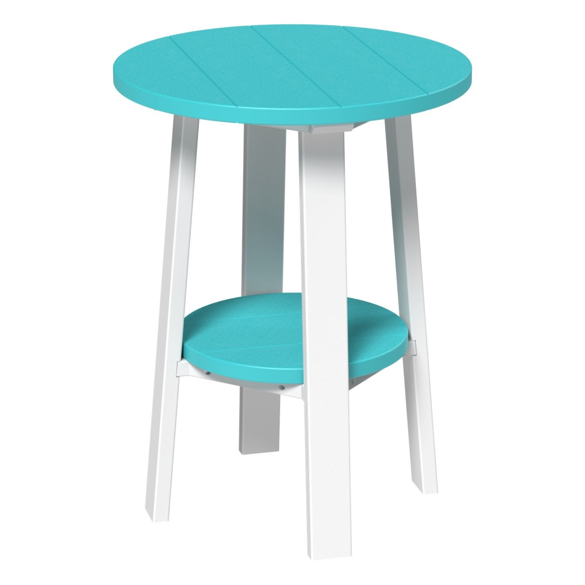 This is the Aruba Blue and White colored end table on a white background.
