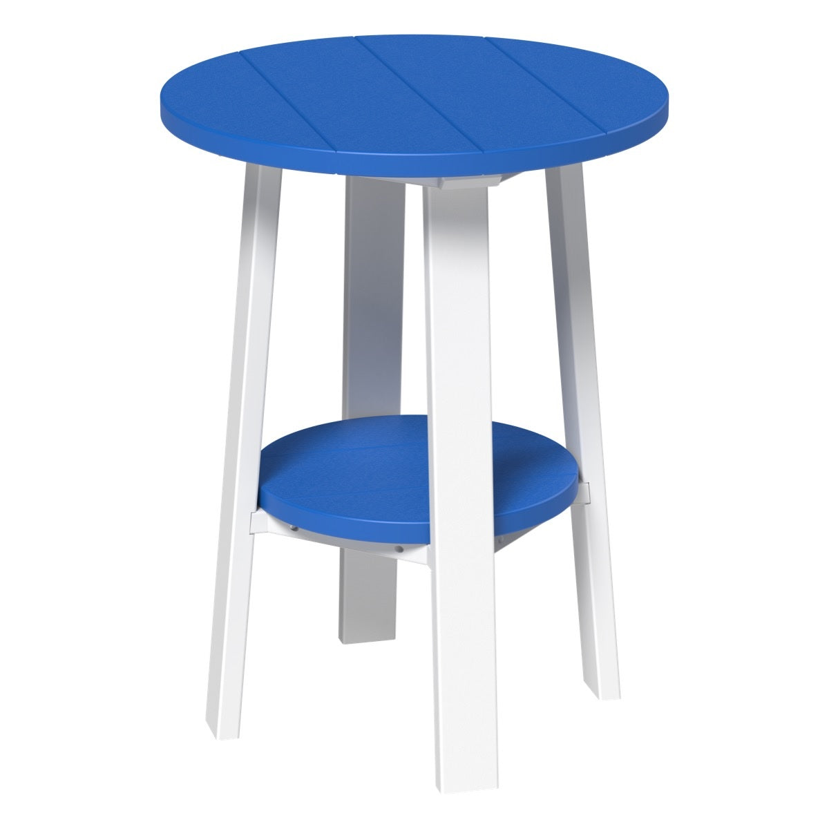 This is the Blue and White colored end table on a white background.