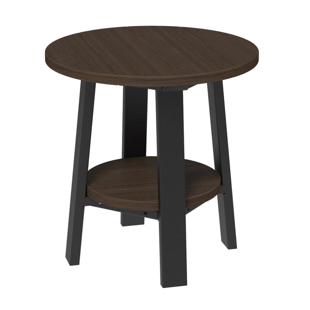 This is the Brazilian Walnut and Black colored end table on a white background.