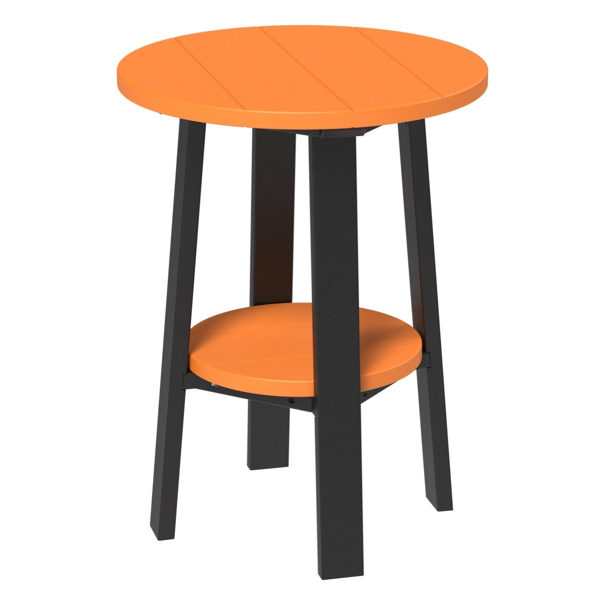 This is the Tangerine and Black colored end table on a white background.