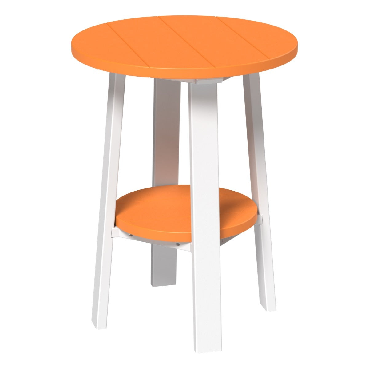 This is the Tangerine and White colored end table on a white background.
