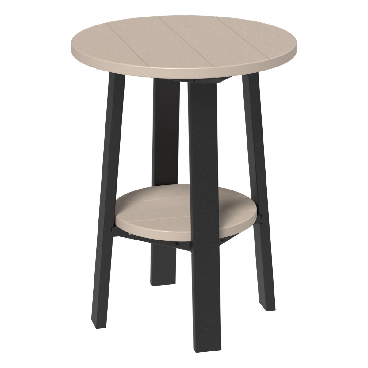 This is the Weatherwood and Black colored end table on a white background.