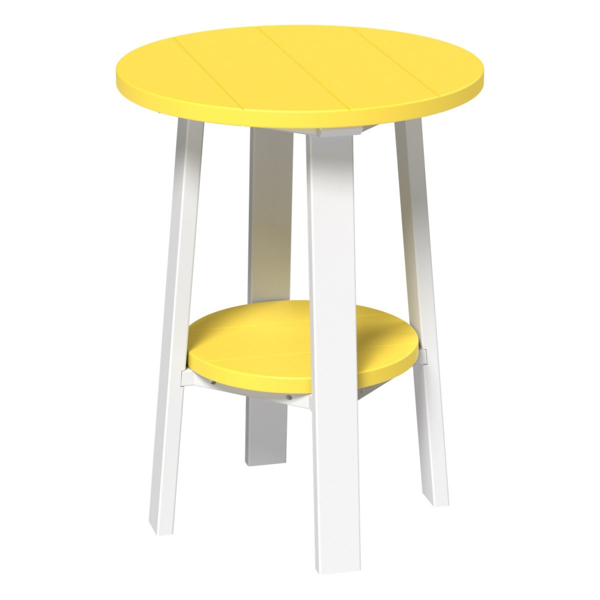 This is the Yellow and White colored end table on a white background.