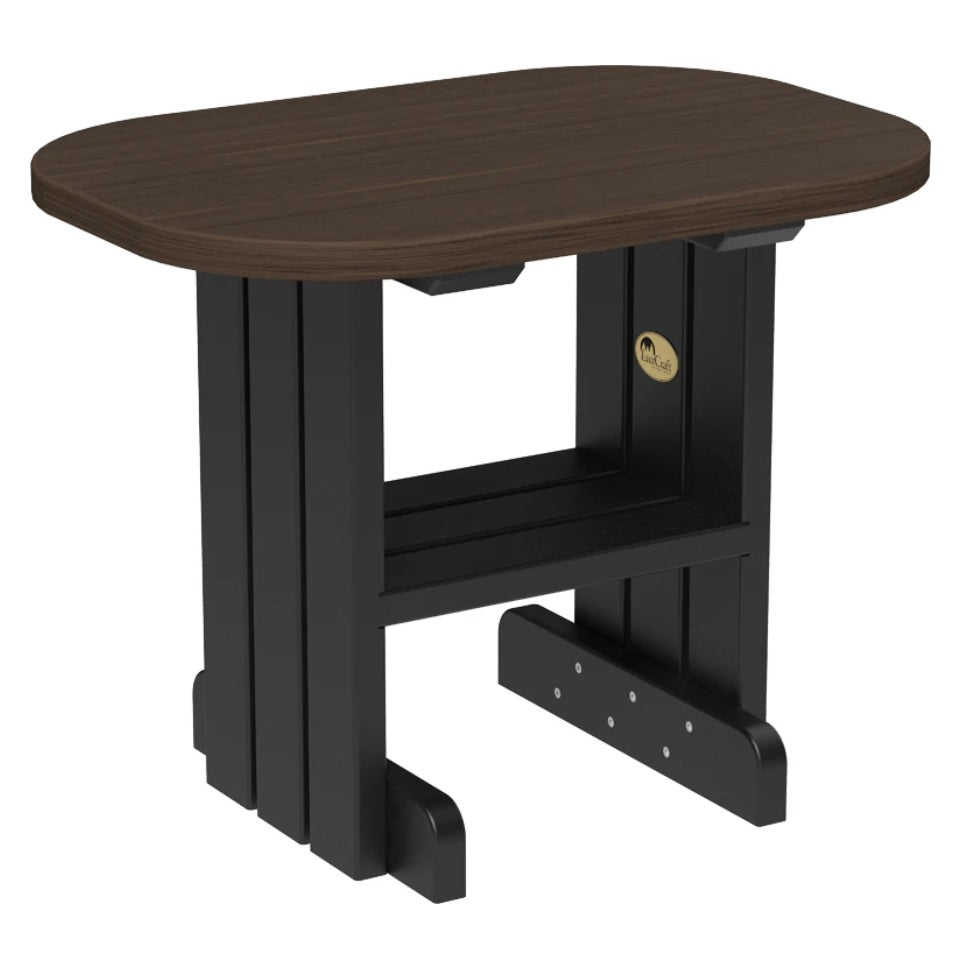 This is the Brazilian Walnut and Black colored end table on a white background.