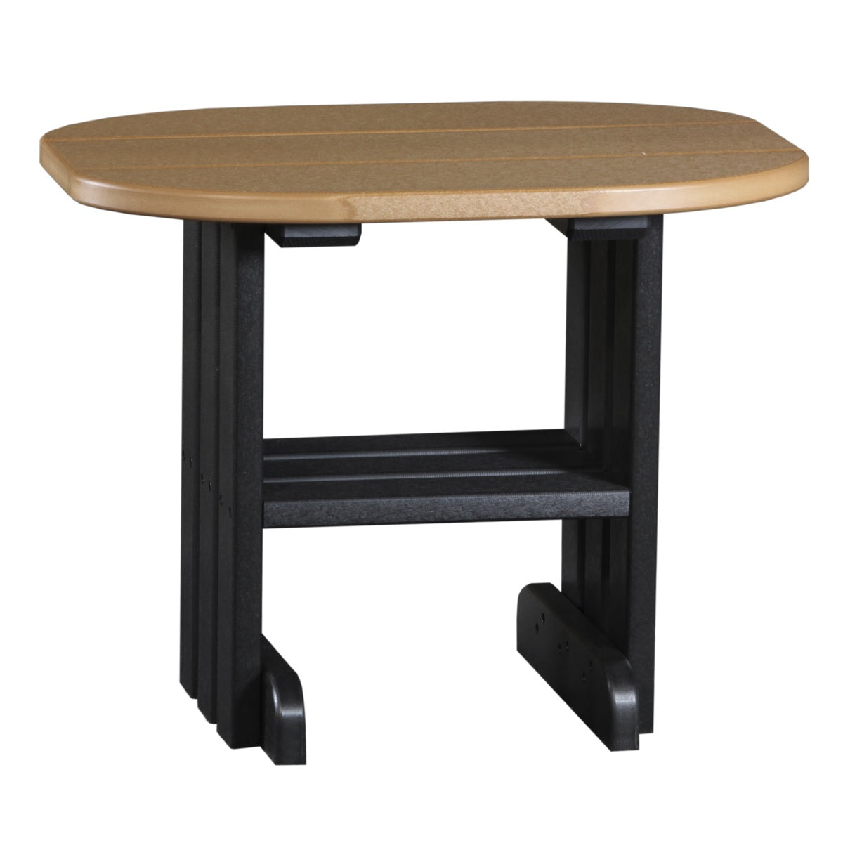This is the Cedar and Black colored end table on a white background.