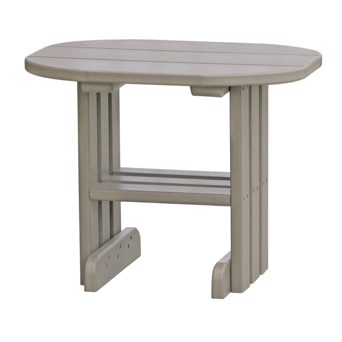 This is the Weatherwood colored end table on a white background.