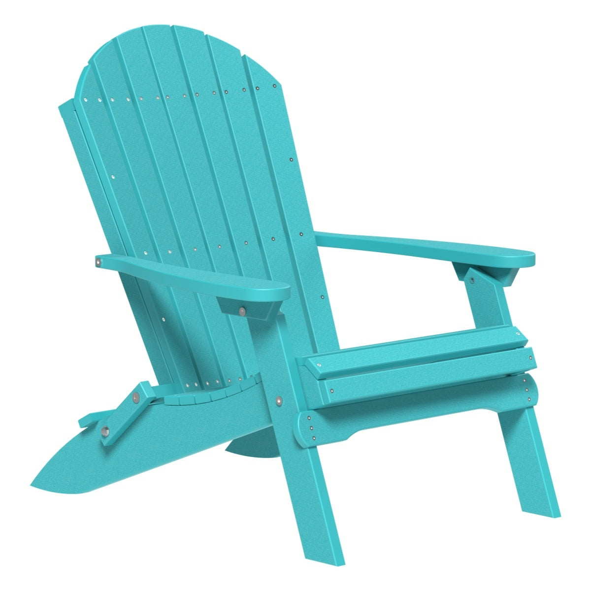 This is the Aruba Blue colored Folding Adirondack Chair on a white background.