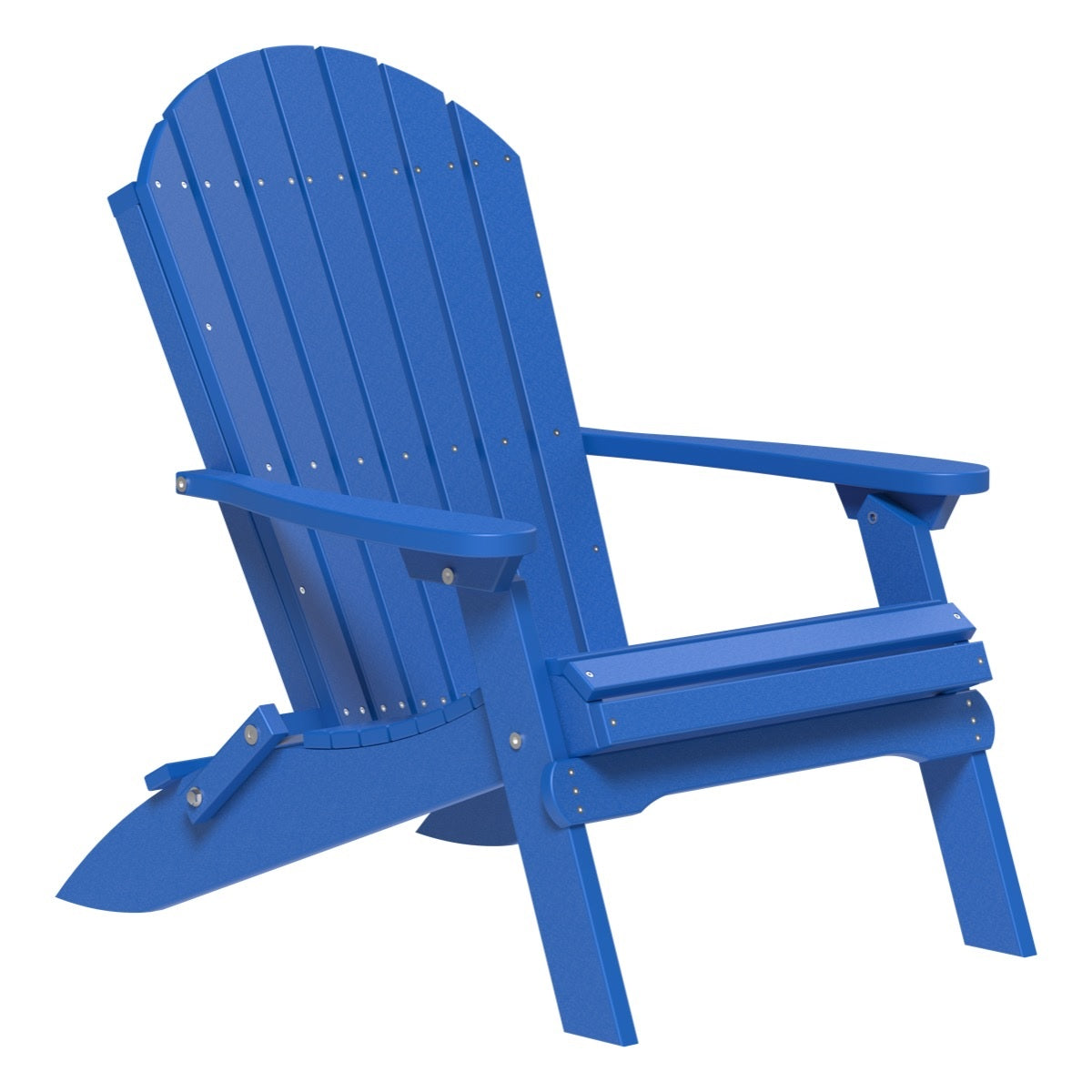This is the Blue colored Folding Adirondack Chair on a white background.