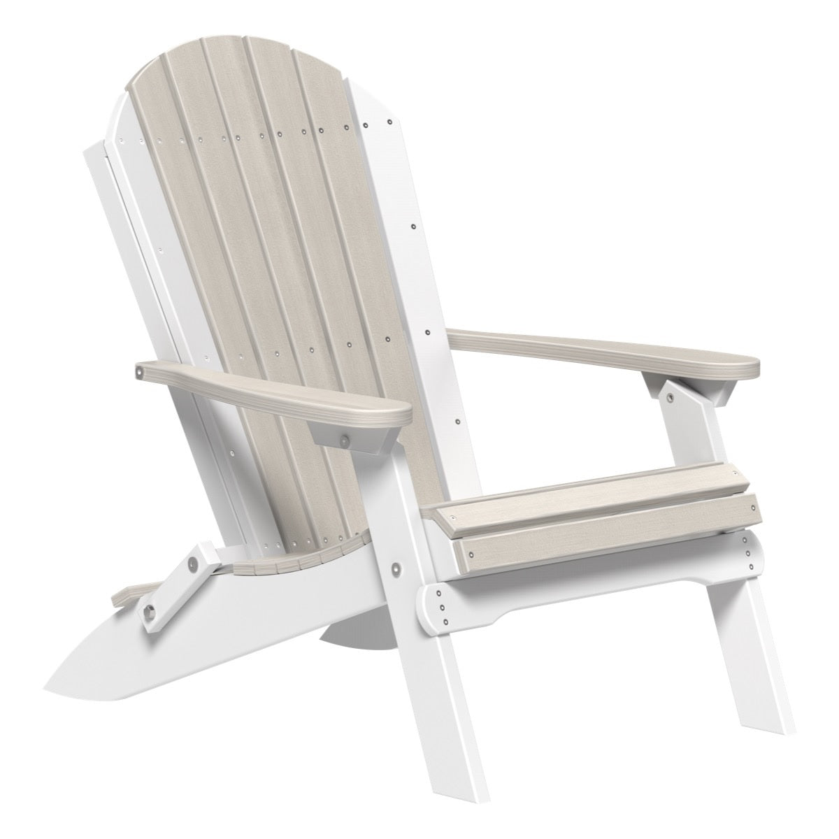 This is the Birch and White colored Folding Adirondack Chair on a white background.