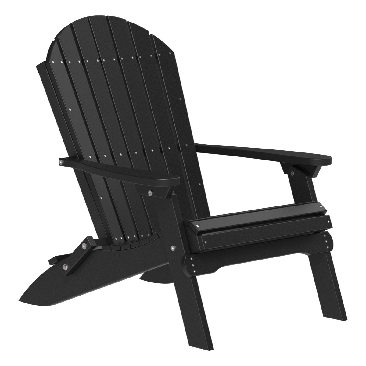 This is the Black colored Folding Adirondack Chair on a white background.