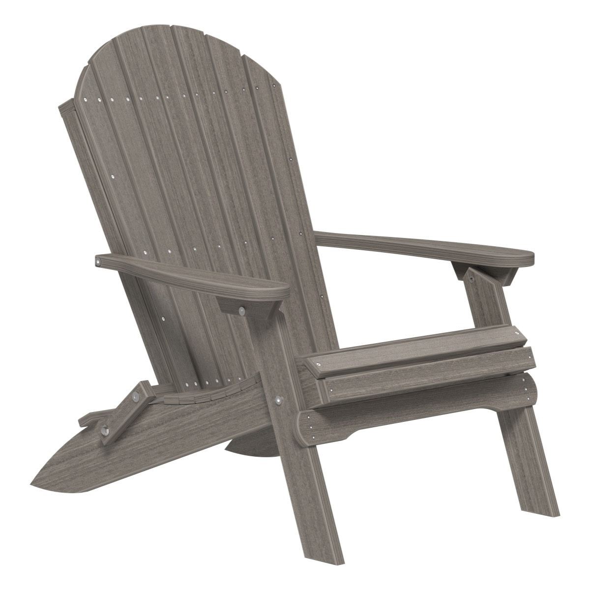 This is the Coastal Gray colored Folding Adirondack Chair on a white background.